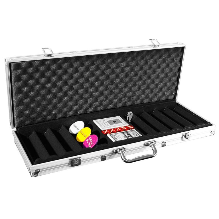 Hliníkový kufr na 500 ks žetonů s příslušenstvím (a)