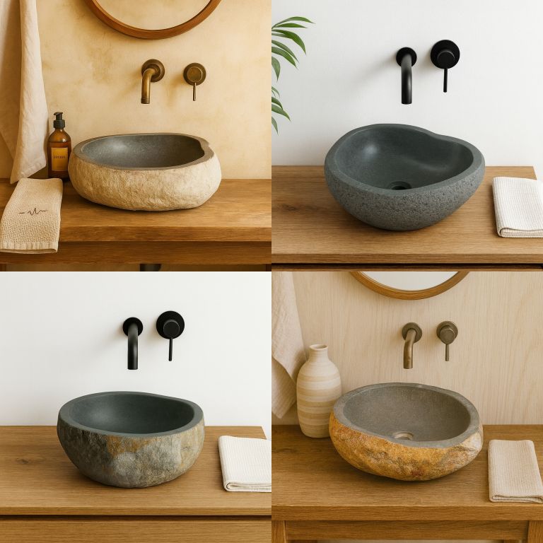 Umyvadlo z přírodního říčního kamene The Lavabo Cut - malé