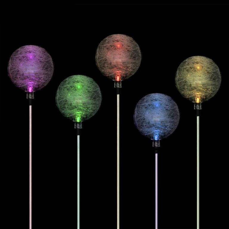 Zahradní sada solárních LED lamp - 3 skleněné koule s barevnou změnou